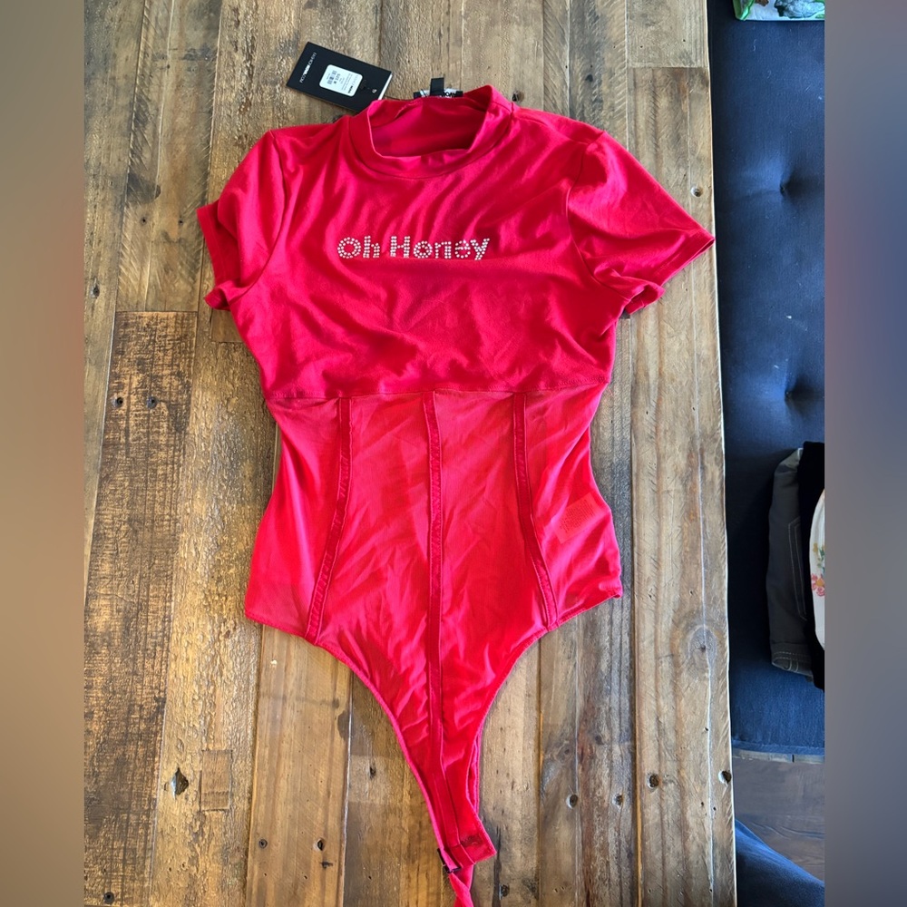 “Oh Honey” Red Bodysuit
